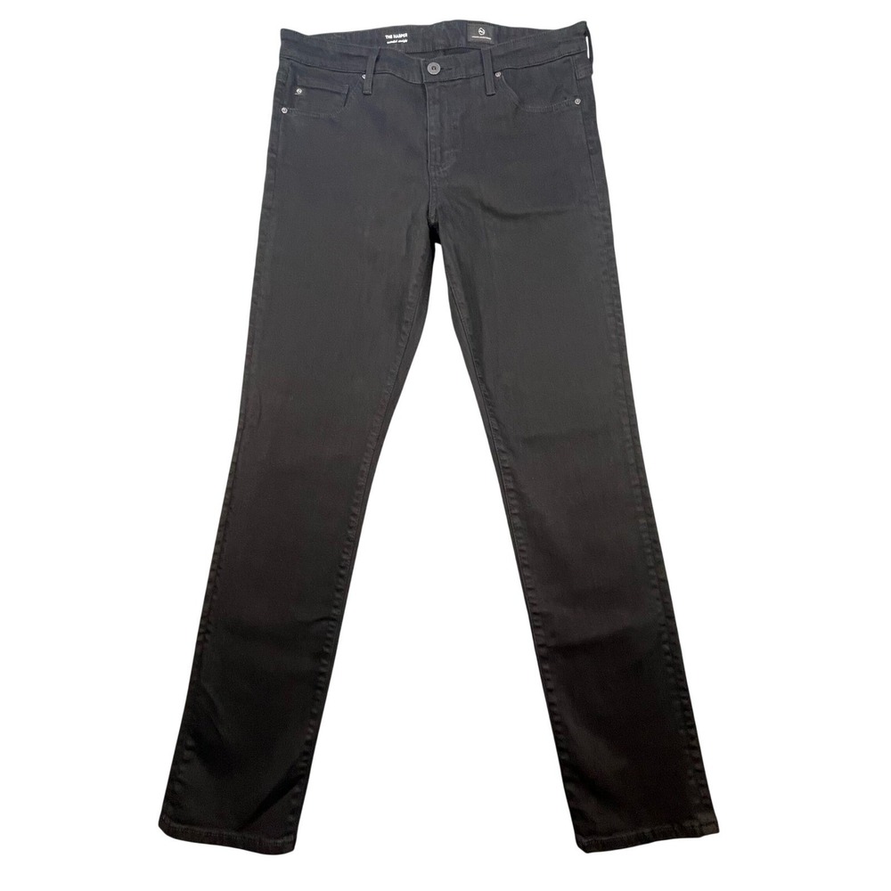 AG Adriano Goldschmied Black The Harper Essential Straight Jeans Womens 31R
